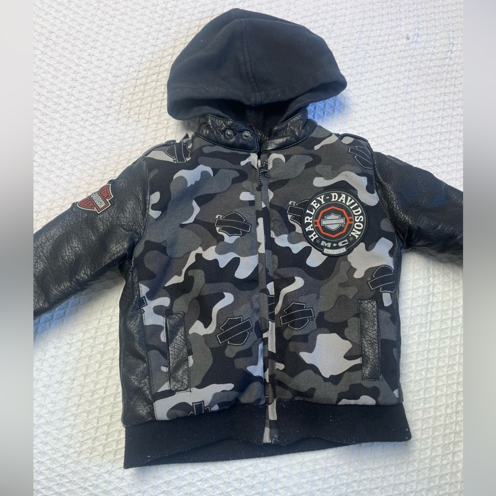 Harley-Davidson Orange and Black Jacket kids size 2T